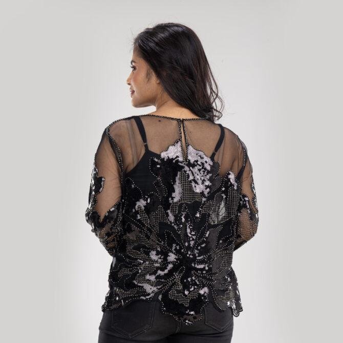 Amelia Heavy Sequin Embroidered Party Top