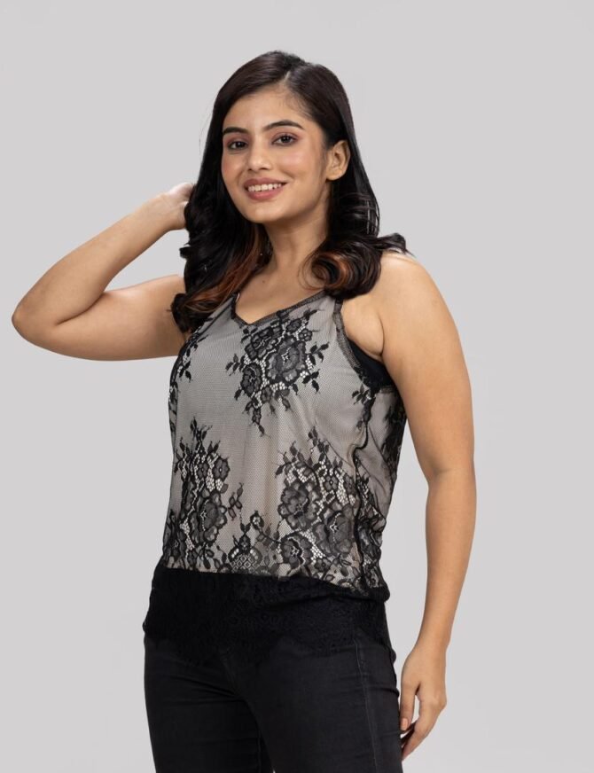 Athena Sleeveless Chantilly Top