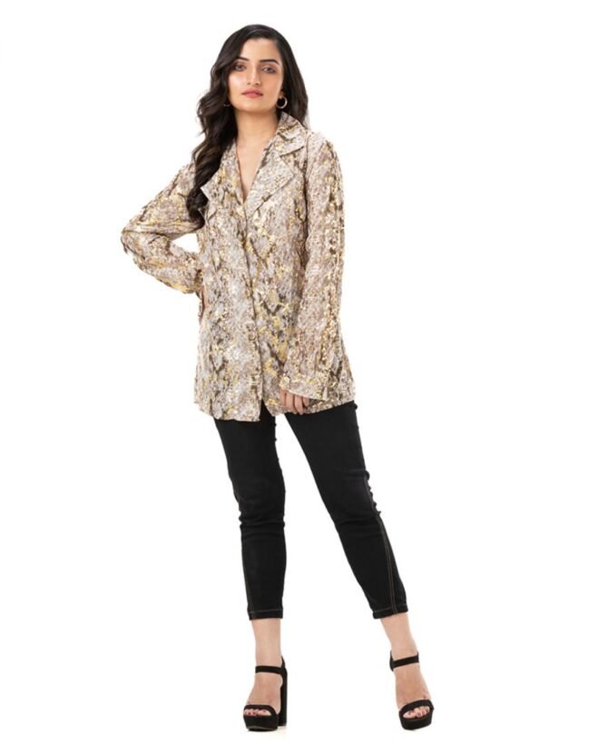 Bedazzle Foil Print Shirt