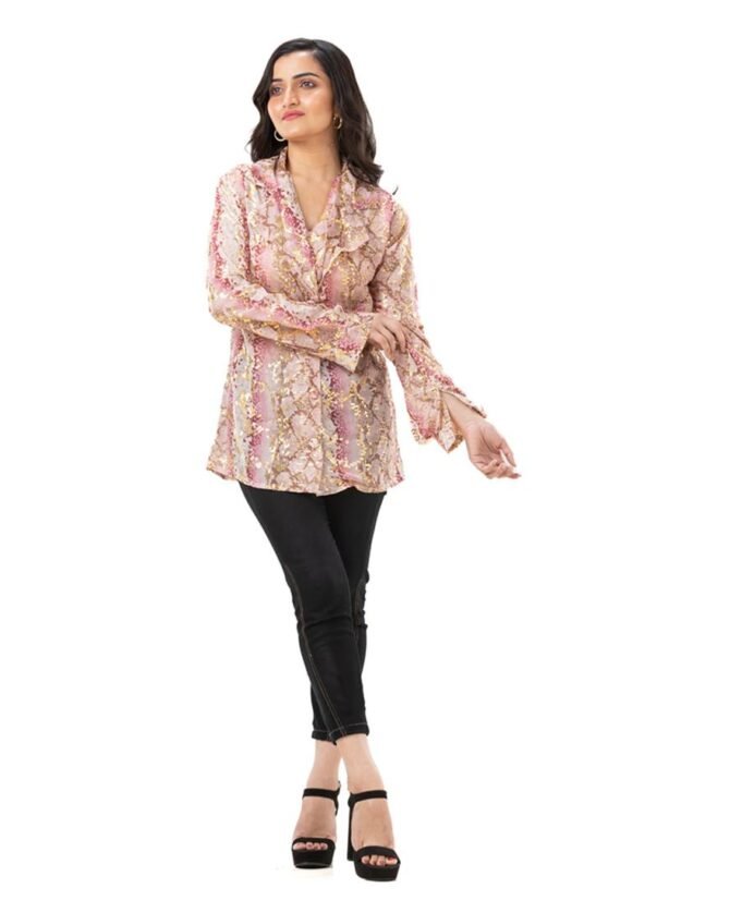 Bedazzle Foil Print Shirt