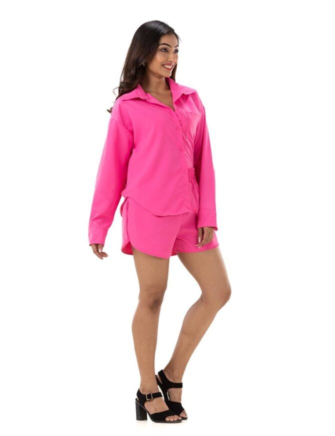 Collared Shirt with Shorts Set