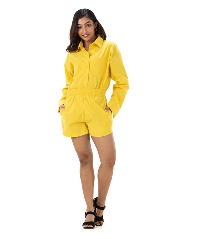 Collared Shirt with Shorts Set