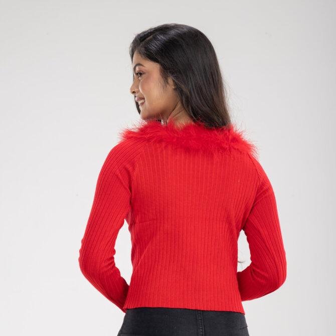 Cross Tie Fur Top