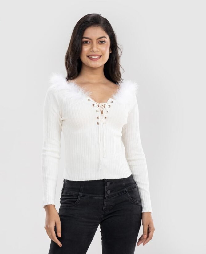 Cross Tie Fur Top