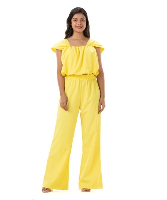 Cute Top & Flared Pants Set