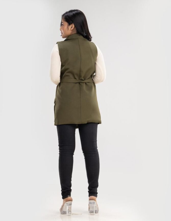 Double Buttoned Belted Dress
