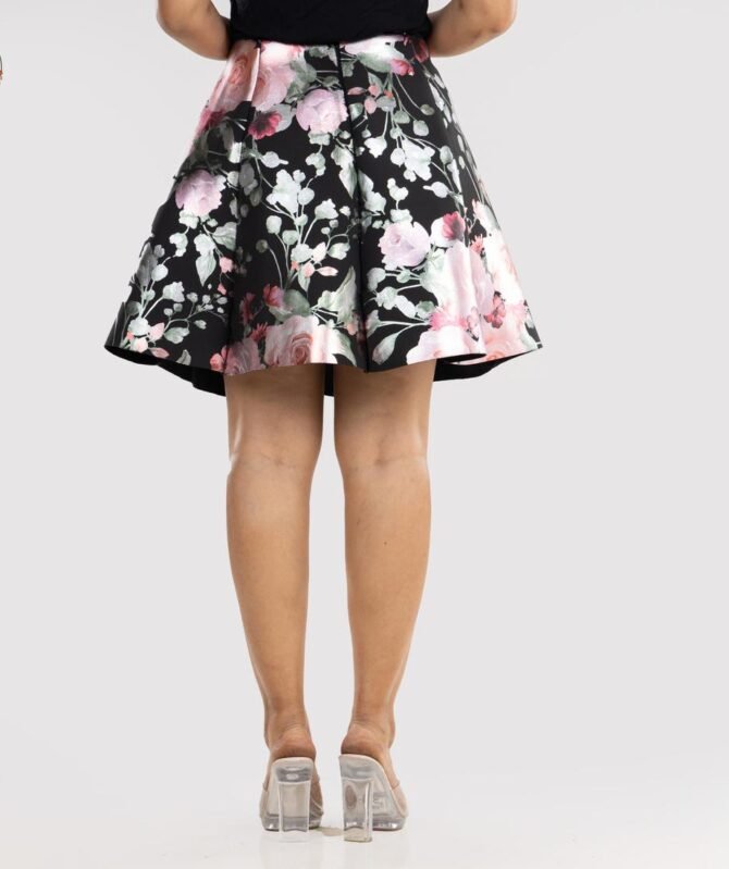 Foil Print Short Skirt