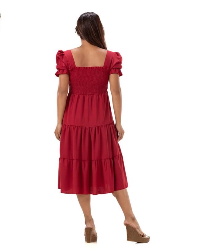 Short Sleeve Square Neck Dress