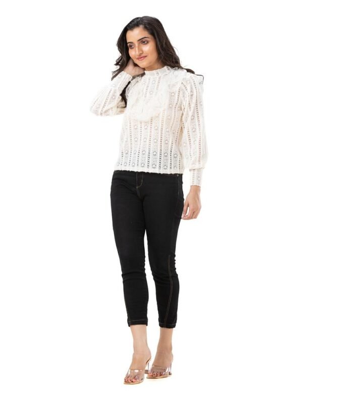 Lillian high neck Lace Top