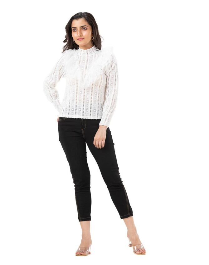 Lillian high neck Lace Top