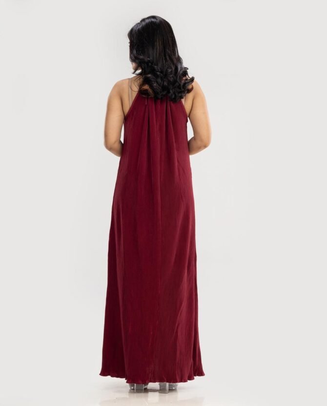 Miriam Pleated Halter Gown
