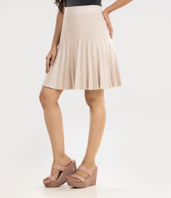 Pleated Knitted Skirt
