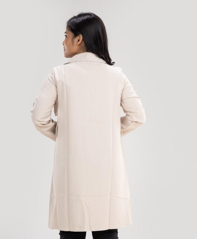 Poly Plain Spready Collar Coat