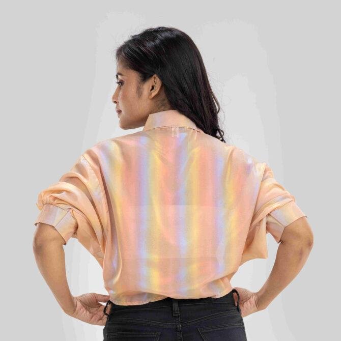 Rainbow Striped Tie Top