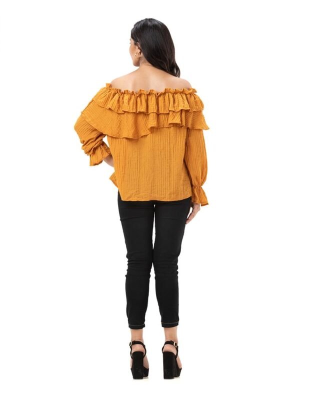 Ruffle Boat Shoulder Top