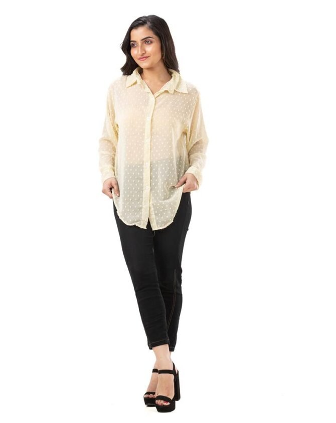 Self Design Collar Top with Tie Back