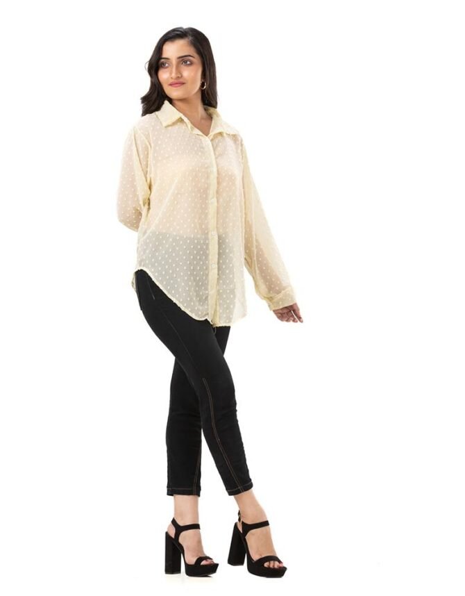 Self Design Collar Top with Tie Back