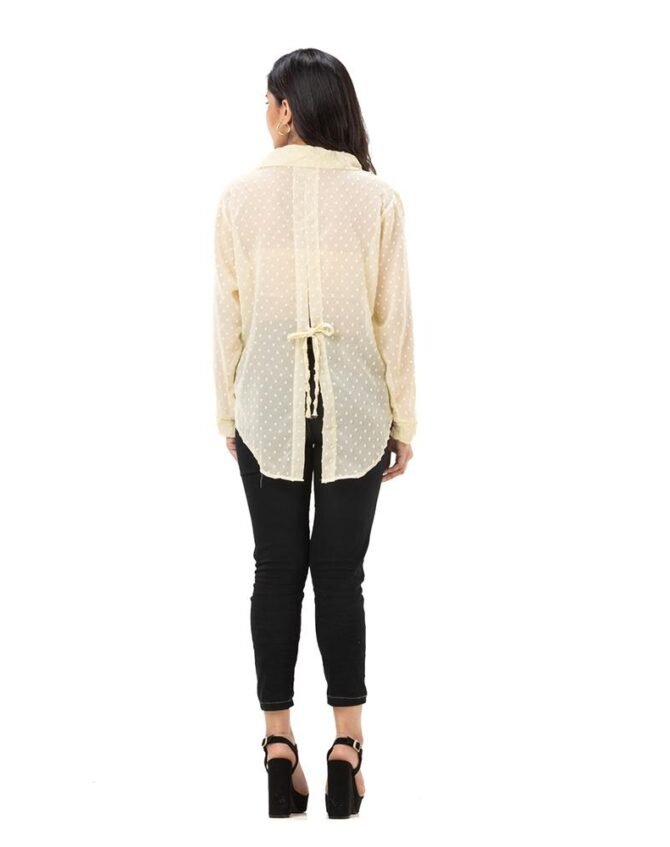 Self Design Collar Top with Tie Back