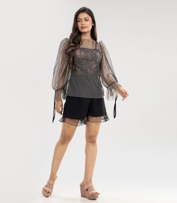 Three Piece Sheer Top Set