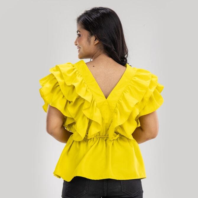 V Neck Ruffle Top