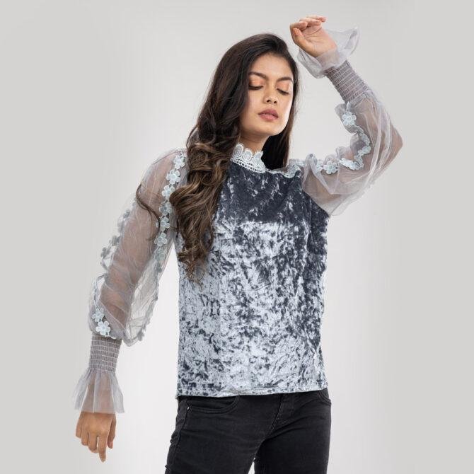 Velvet Lacey Top