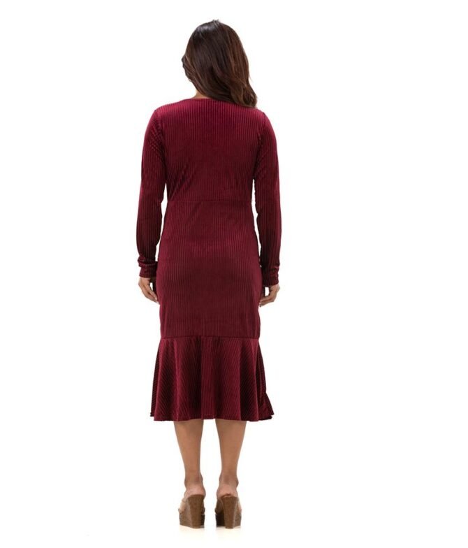 Velvet V Neck Dress